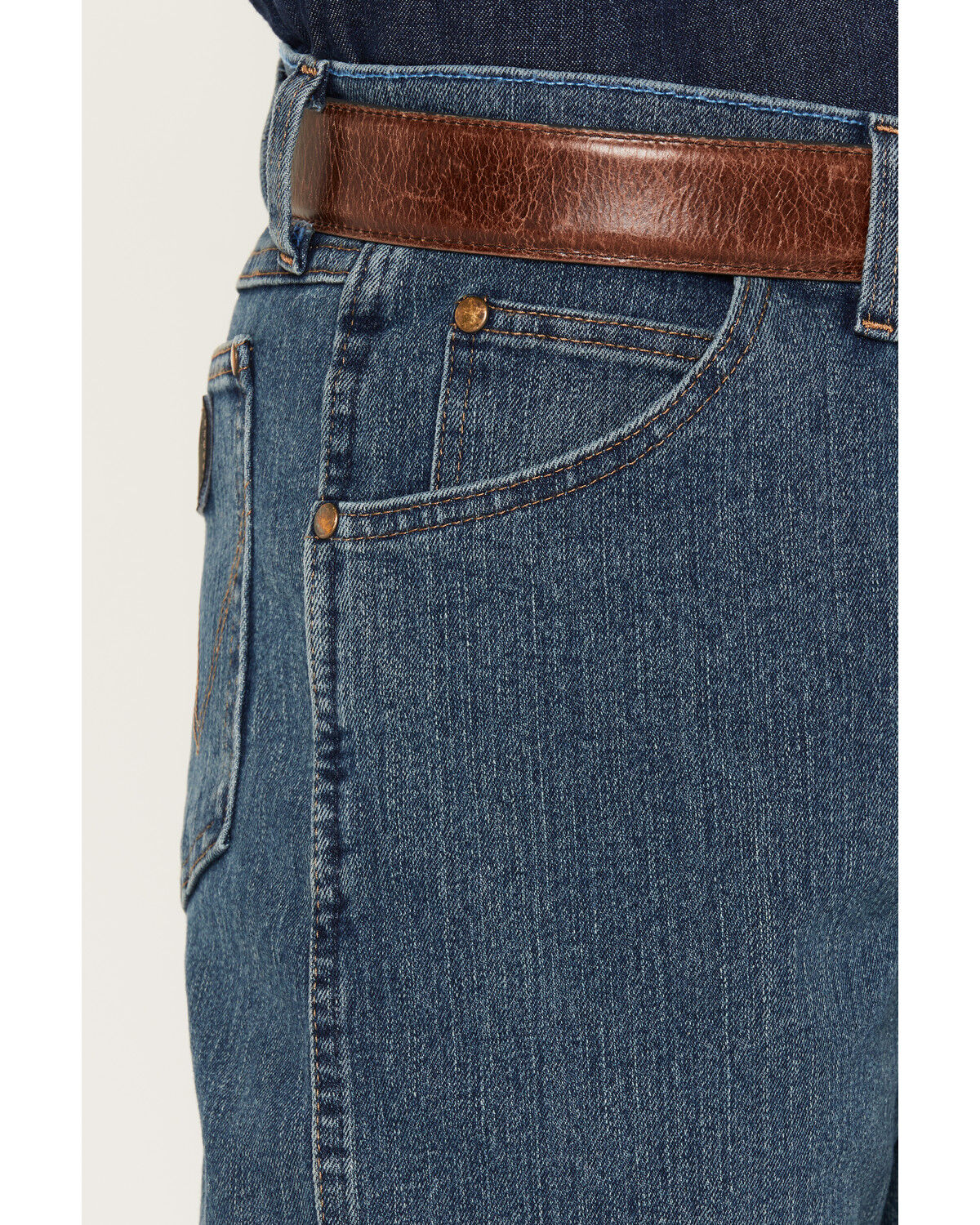 Image #2 - Wrangler Men's Premium Performance Cowboy Cut&reg; Advanced Comfort Wicking Stretch Denim Jeans - Tall, Indigo, hi-res