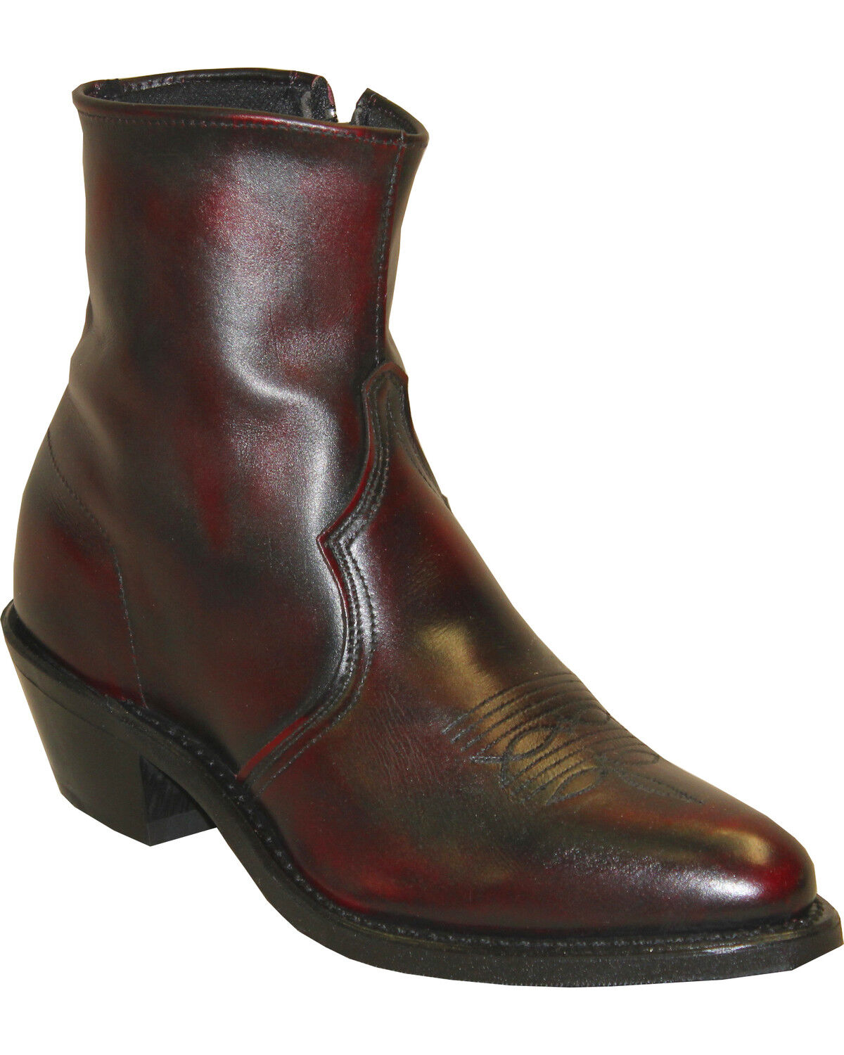 Image #1 - Sage Boots by Abilene Men's 7" Western Zip Boots, Black Cherry, hi-res