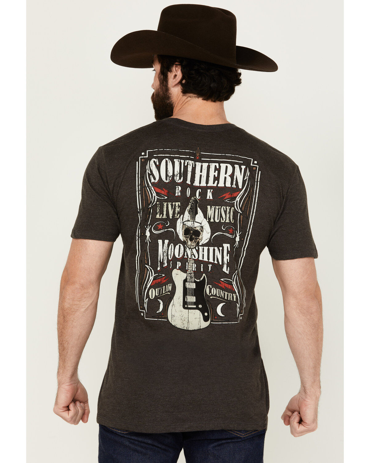 Image #1 - Moonshine Spirit&reg; Men's Southern Rock Short Sleeve Graphic T-Shirt, Charcoal, hi-res