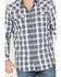 Image #3 - Moonshine Spirit&reg; Men's Rattler Plaid Print Long Sleeve Western Snap Shirt, Navy, hi-res