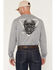 Image #1 - Hawx Men's FR Solid Triangle Skull Long Sleeve Graphic Work T-Shirt, Grey, hi-res