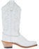 Image #2 - Old West Girls' Western Boots - Snip Toe , White, hi-res