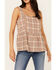 Image #3 - Cleo + Wolf Women's Beverly Plaid Print Sleeveless Tank, Oatmeal, hi-res