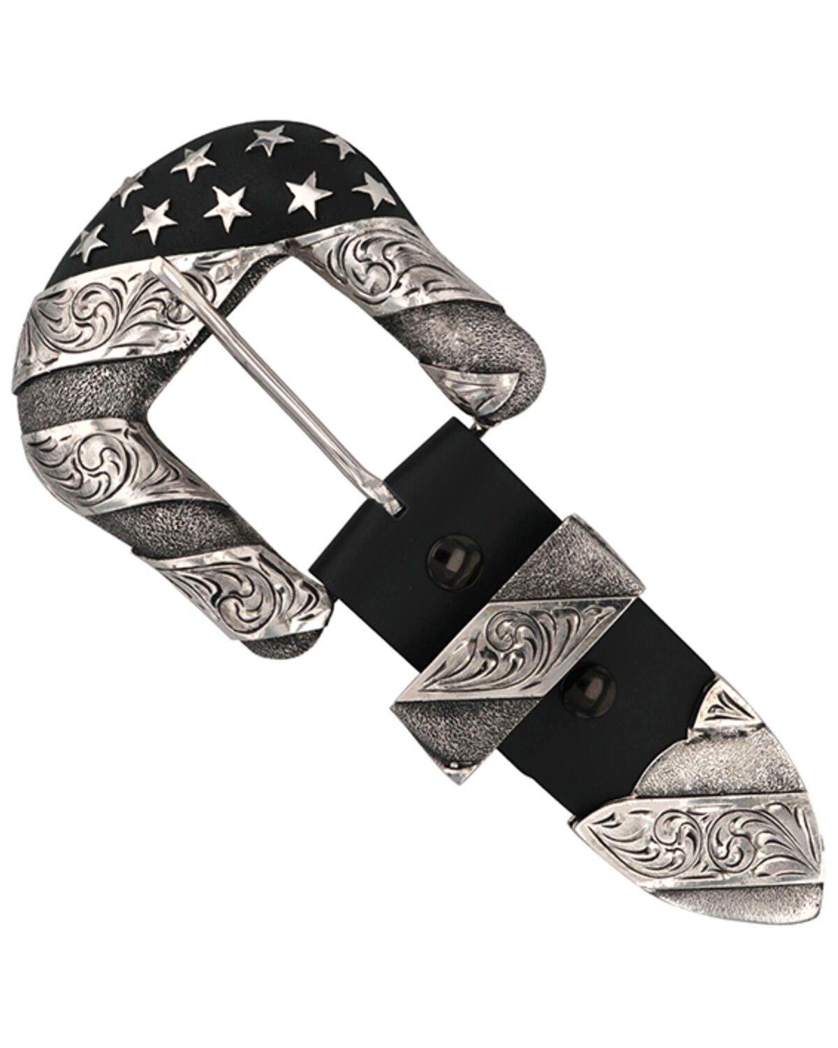 Montana Silversmiths Stars & Stripes 3-Piece Buckle Set, Silver, hi-res