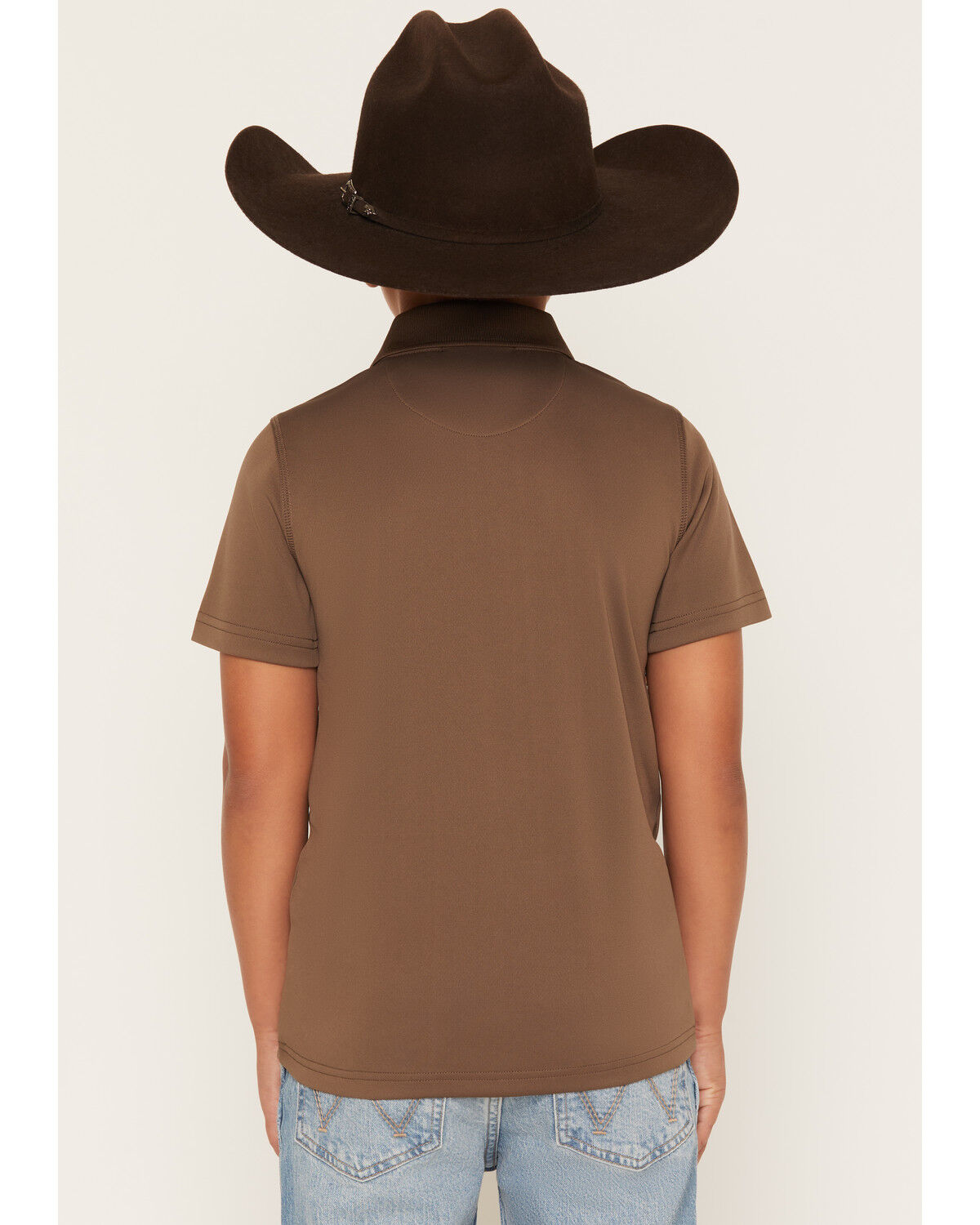 Image #4 - RANK 45&reg; Boys' Sierra Noble Southwestern Border Print Short Sleeve Polo, Brown, hi-res