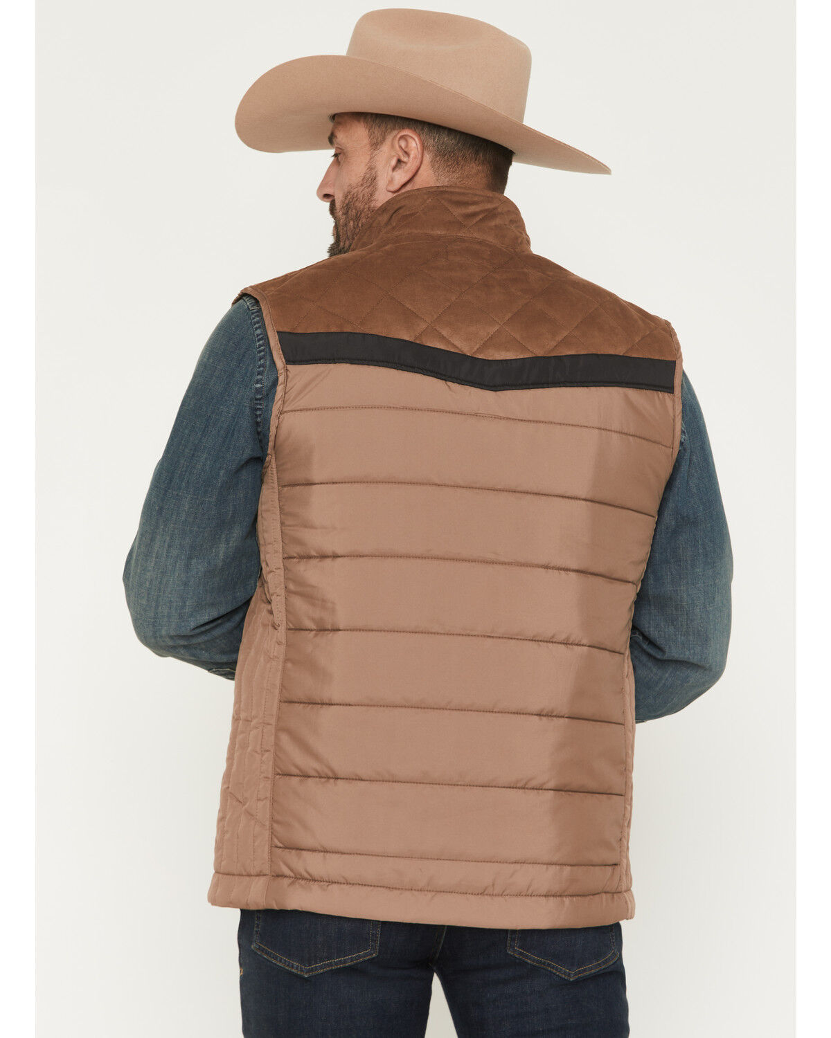 Image #4 - Hooey Men's Banff Packable Puffer Vest, Camel, hi-res