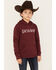 Image #1 - Shyanne Girls' Logo Hooded Sweatshirt, Burgundy, hi-res