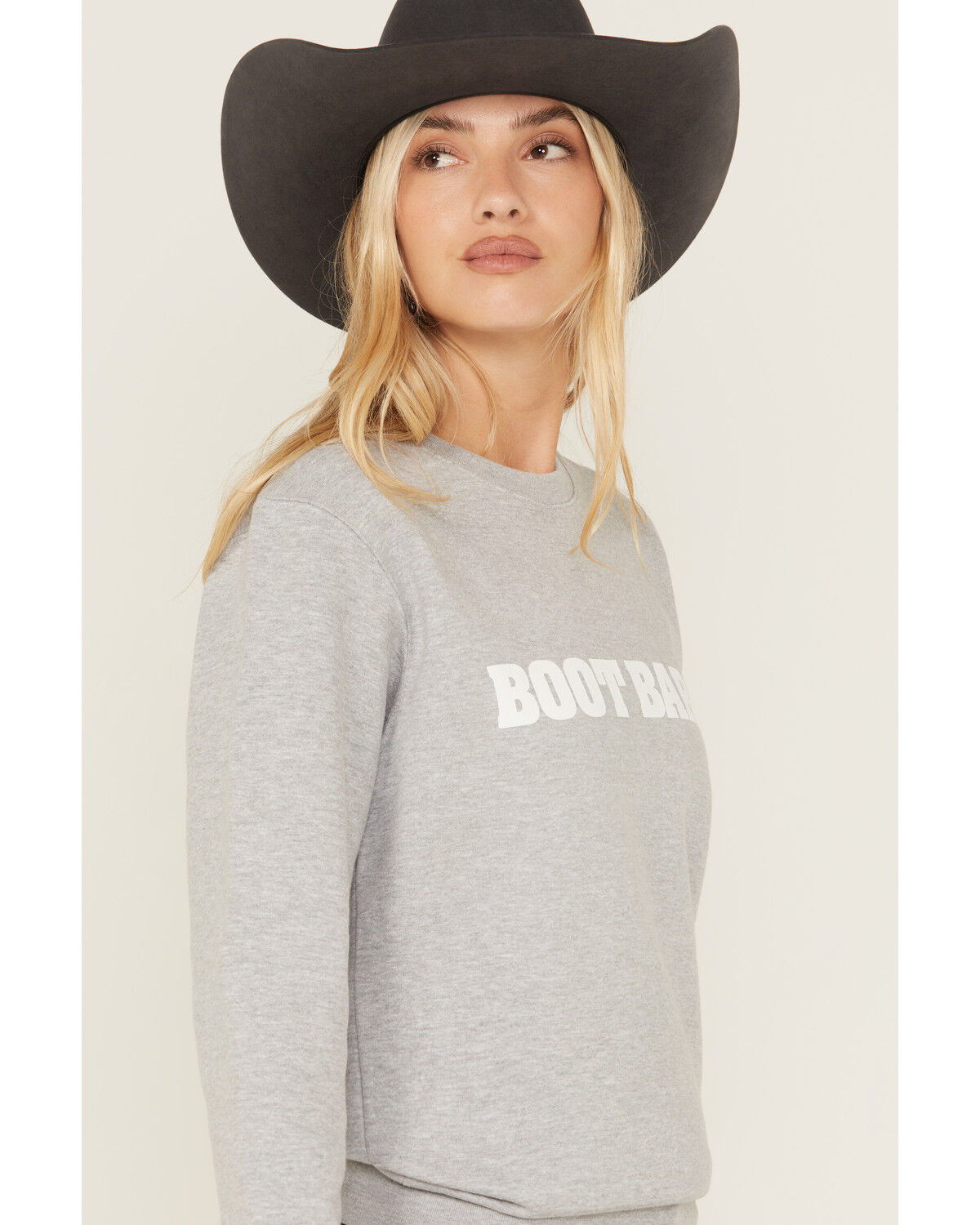 Image #2 - Boot Barn Women's Logo Crewneck Sweatshirt, Heather Grey, hi-res