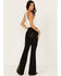 Image #3 - Shyanne Women's Sand Palm High Rise Embellished Flare Jeans, Black, hi-res
