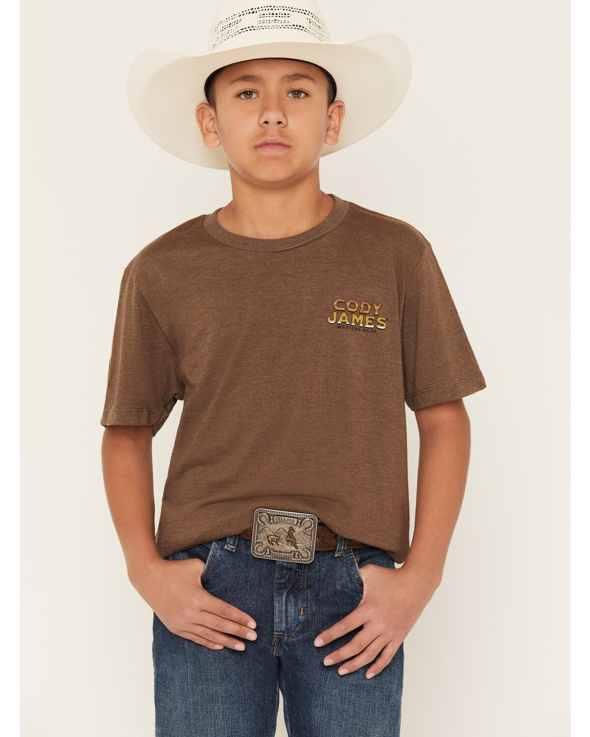 Image #2 - Cody James Boys' Frontier Bison Short Sleeve Graphic T-Shirt, Brown, hi-res