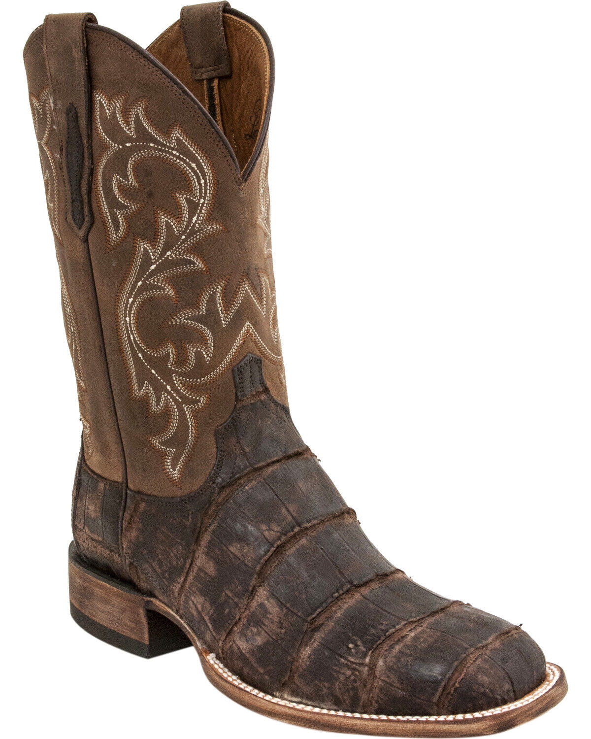 Image #1 - Lucchese Men's Handmade Malcolm Alligator Western Boots - Square Toe, Chocolate, hi-res