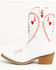 Image #3 - Dingo Girls' Queen A Hearts Western Boots - Snip Toe, White, hi-res