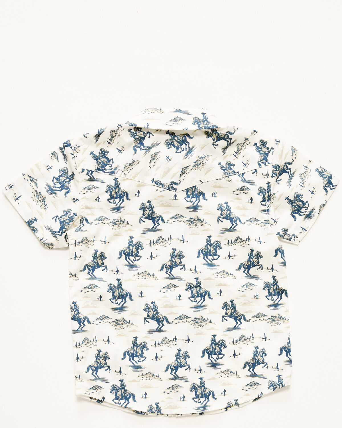 Image #3 - Cody James Toddler Boys' Amos Western Print Short Sleeve Snap Western Shirt, Blue, hi-res