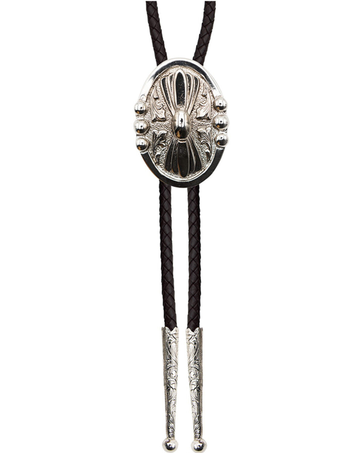 Cody James Men's Iconic Bead Bolo Tie, Silver, hi-res