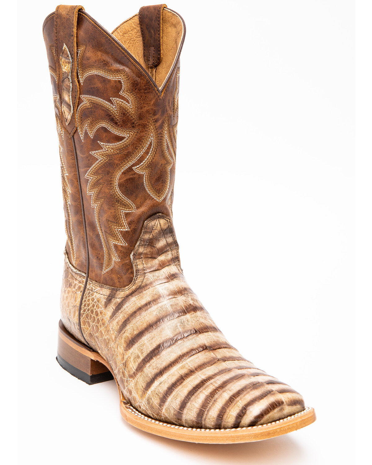 Image #2 - Cody James Men's Caiman Belly Western Boots - Broad Square Toe, Brown, hi-res