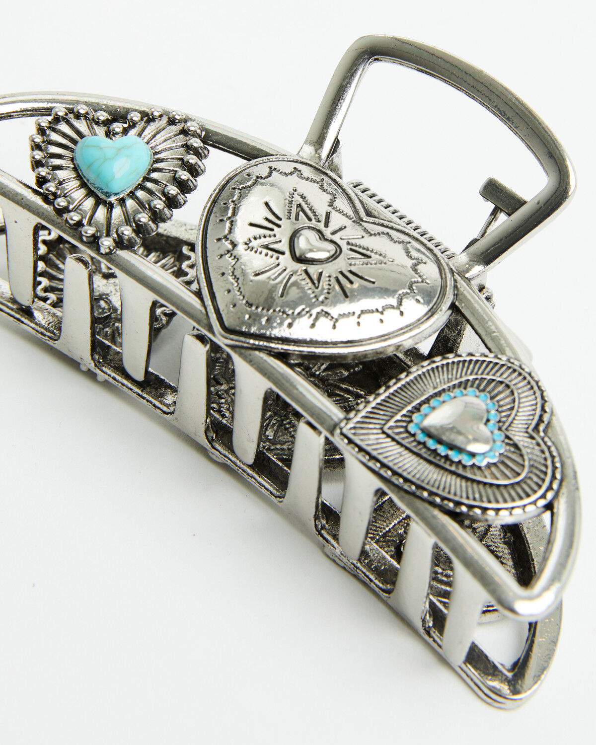 Image #3 - Shyanne Women's Silver Metal Heart Claw Clip, Silver, hi-res