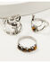 Image #3 - Shyanne Women's Juniper Sky Feather Ring Set - 5 Piece, Silver, hi-res