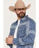 Image #2 - Levi's Men's Azad Paisley Print Long Sleeve Pearl Snap Western Shirt, Medium Blue, hi-res