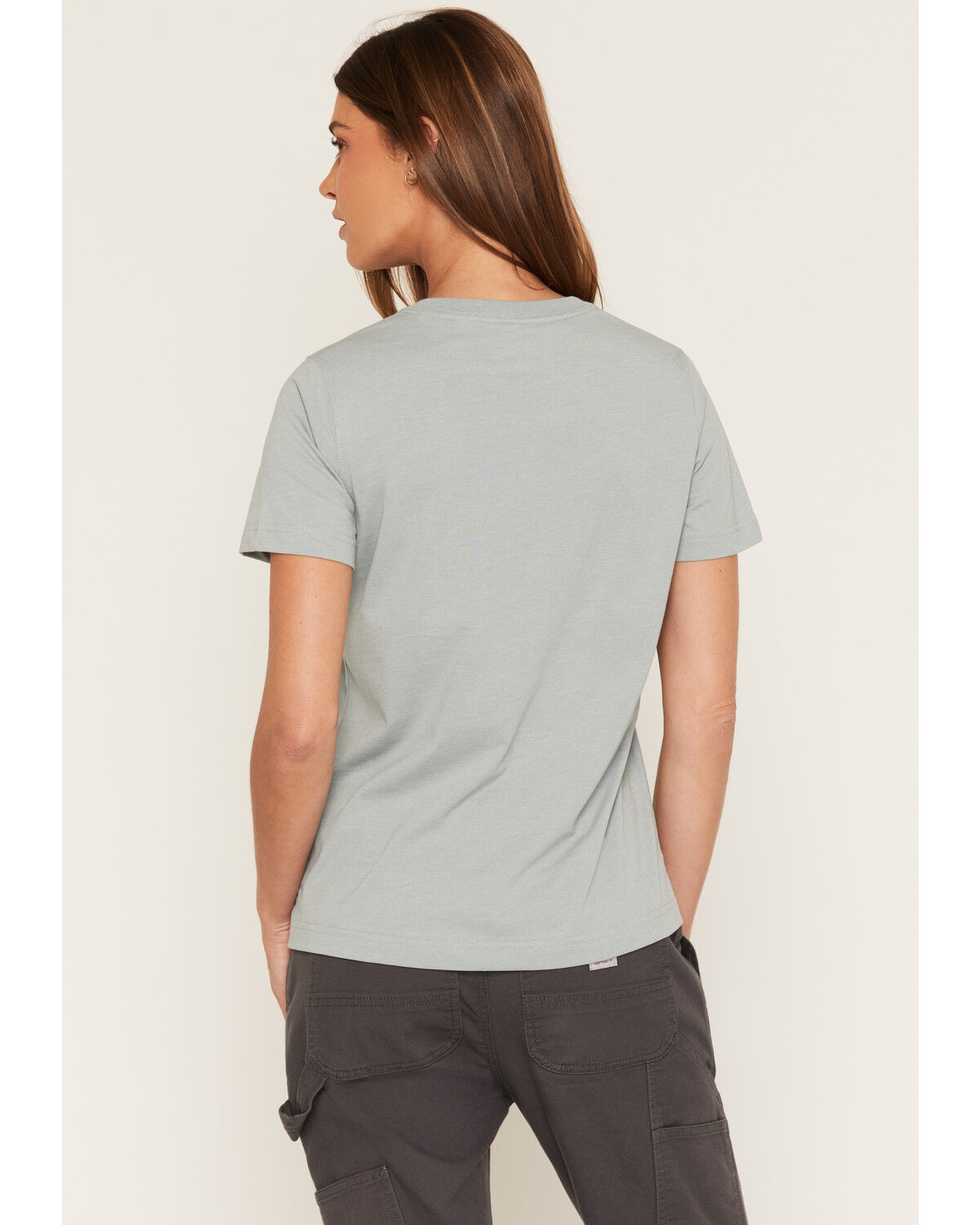 Image #4 - Carhartt Women's Irvine Relaxed Short Sleeve Work Shirt, Blue, hi-res