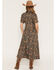 Image #4 - Sendero Provisions Women's La Dahlia Floral Print Short Sleeve Snap Midi Dress, Rust Copper, hi-res
