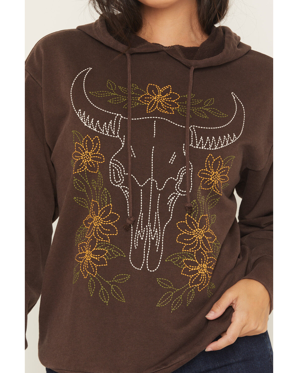 Image #3 - Youth in Revolt Women's Steer Hoodie, Brown, hi-res