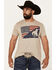 Image #1 - Cody James Men's Flag Cowboy Short Sleeve Graphic T-Shirt , Tan, hi-res