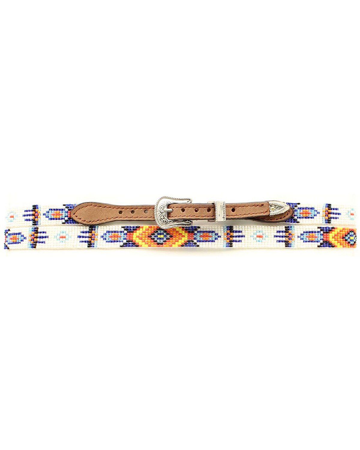 Image #1 - M & F Western Southwestern Beaded Hat Band, Med Brown, hi-res