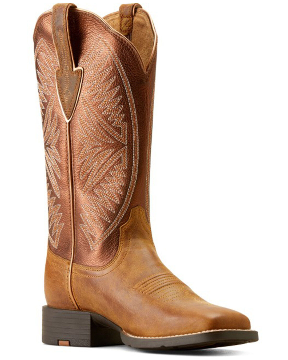 Ariat Women's Round Up Ruidoso Performance Western Boots - Broad Square Toe, Brown, hi-res