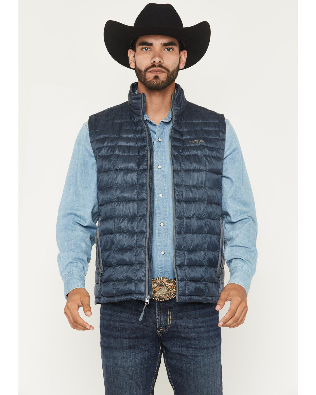 Image #1 - Resistol Men's Cold Bloq Puffer Vest, Blue, hi-res