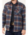 Image #3 - Dakota Grizzly Men's Quilted Tobias Ripstop Plaid Print Long Sleeve Snap Flannel Jacket, Navy, hi-res