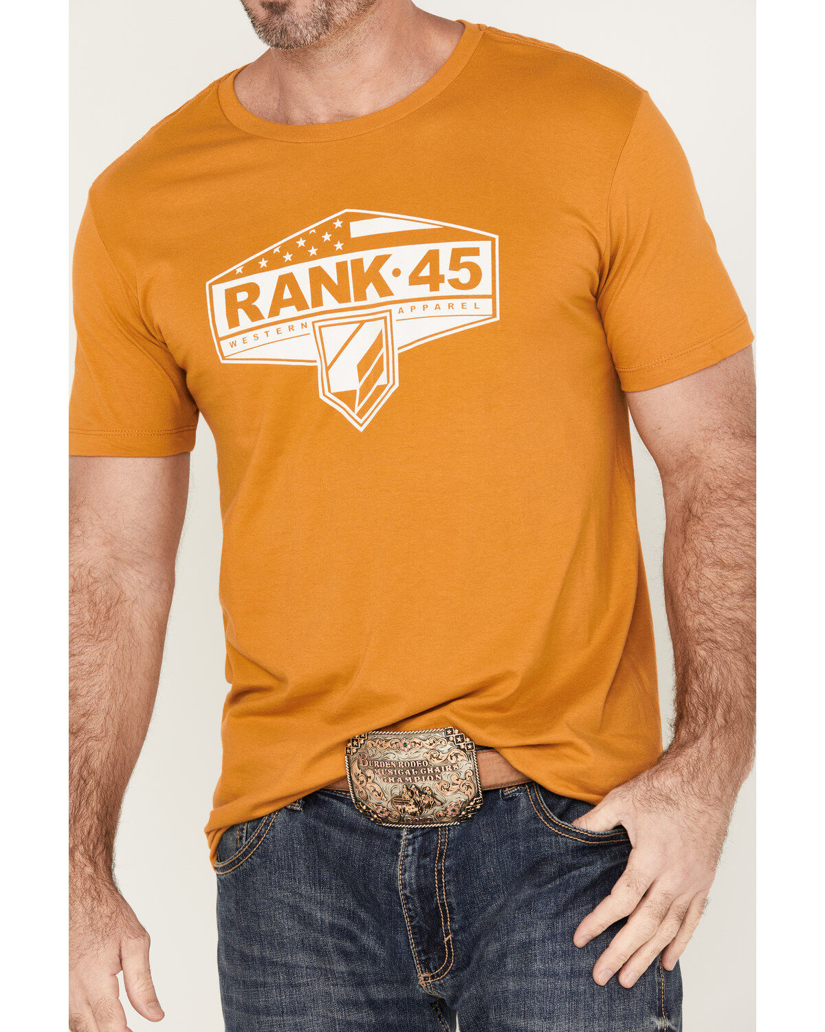 Image #3 - RANK 45&reg; Men's Classic Short Sleeve Graphic T-Shirt, Gold, hi-res