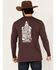 Image #1 - Moonshine Spirit&reg; Men's Whiskey Nights Long Sleeve Graphic T-Shirt, Burgundy, hi-res