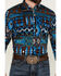 Image #3 - RANK 45&reg; Men's Zavallo Southwestern Patchwork Long Sleeve Button-Down Stretch Western Shirt, Teal, hi-res