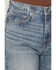 Image #2 - Cruel Girl Women's Medium Wash Casey High Rise Branded Straight Denim Jeans, Medium Wash, hi-res