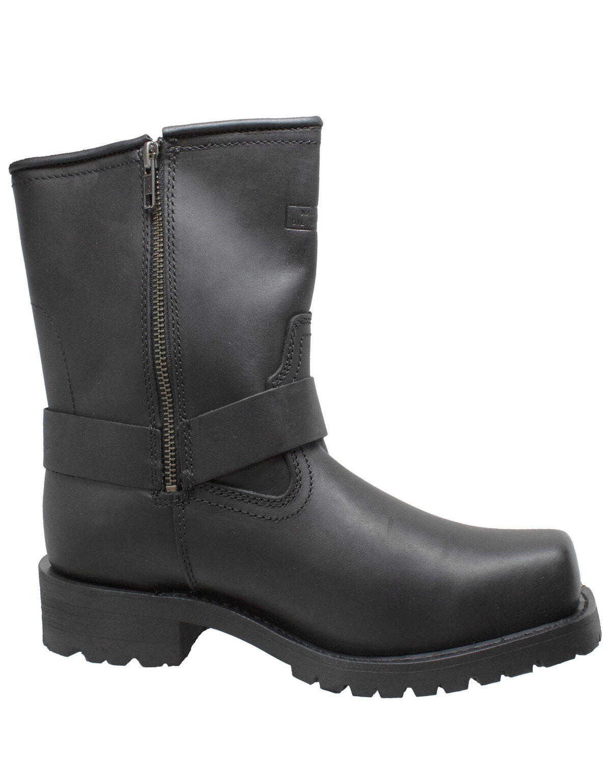 RideTecs Men's 7" Zipper Western Boots - Square Toe, Black, hi-res