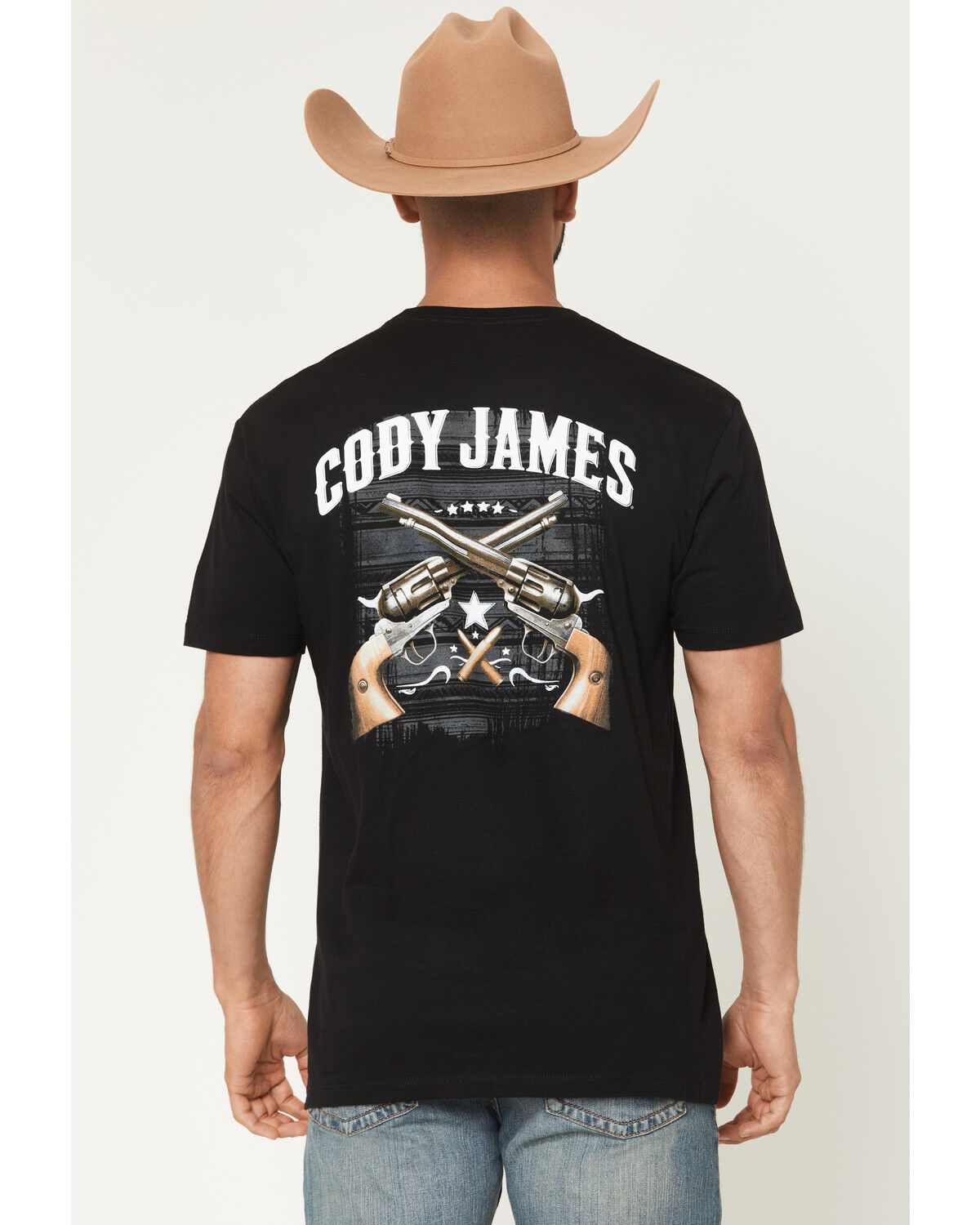 Cody James Men's Cross Guns Short Sleeve Graphic T-Shirt, Black, hi-res