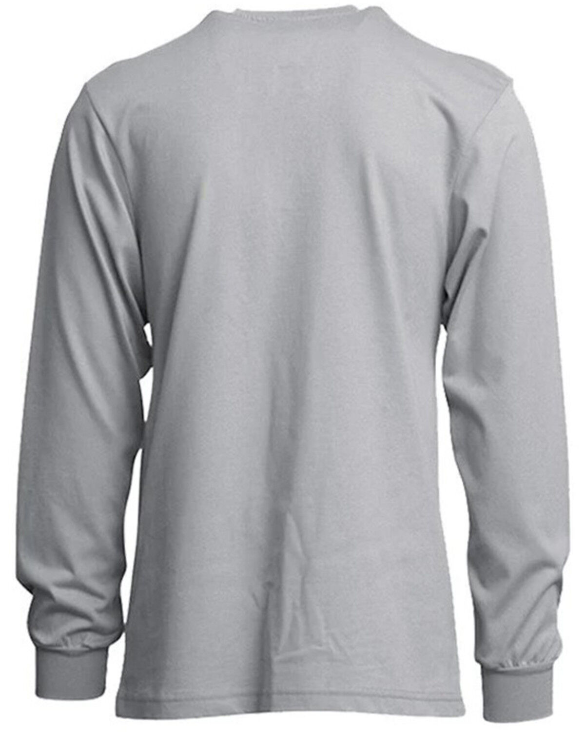 Image #2 - Lapco Men's FR Long Sleeve Button-Down Henley Work Shirt - Tall, Grey, hi-res