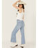 Image #3 - Rolla's Women's Light Wash Sunshine Eastcoast Ankle Flare Stretch Denim Jeans , Light Wash, hi-res