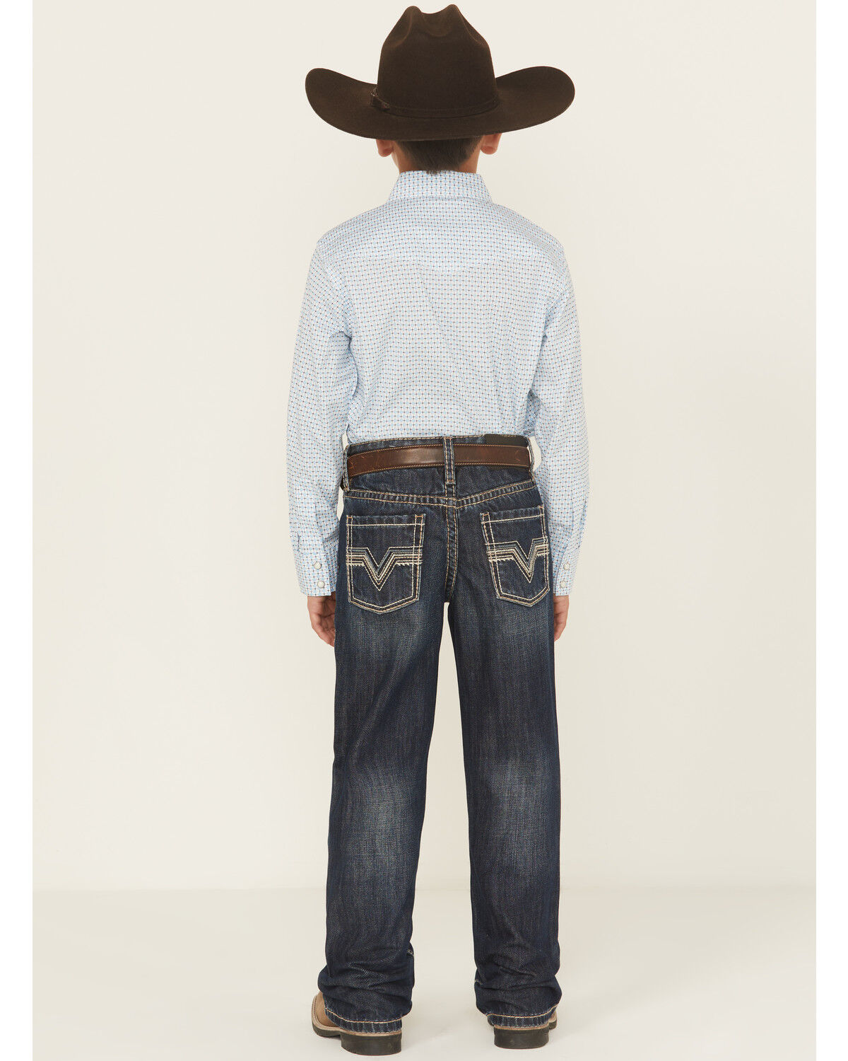 Rock & Roll Denim Boys' Dark Wash Raised Bootcut Denim Jeans, Dark Wash, hi-res
