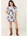 Image #1 - Wrangler Girls' Bandana Print Short Sleeve Dress, Light Blue, hi-res