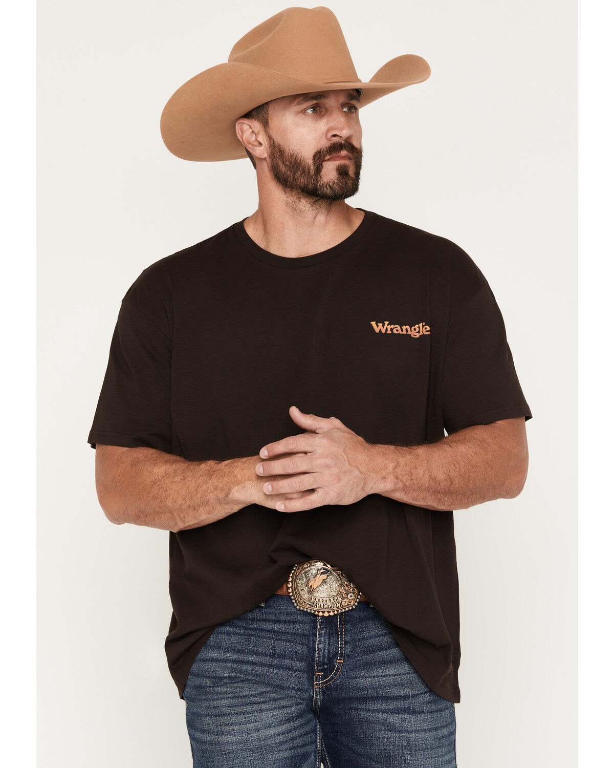 Image #2 - Wrangler Men's Rodeo Short Sleeve Graphic T-Shirt, Dark Brown, hi-res