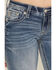 Image #4 - Miss Me Women's Medium Wash Mid Rise Americana Pocket 32" Bootcut Stretch Denim Jeans, Medium Wash, hi-res