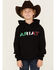 Image #1 - Ariat Boys' Mexico Flag Logo Hooded Sweatshirt , Black, hi-res