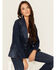Image #1 - Boom Boom Jeans Women's Dark Wash Denim Blazer, Dark Wash, hi-res