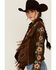 Image #2 - Scully Women's Floral Beaded Leather Jacket, Brown, hi-res