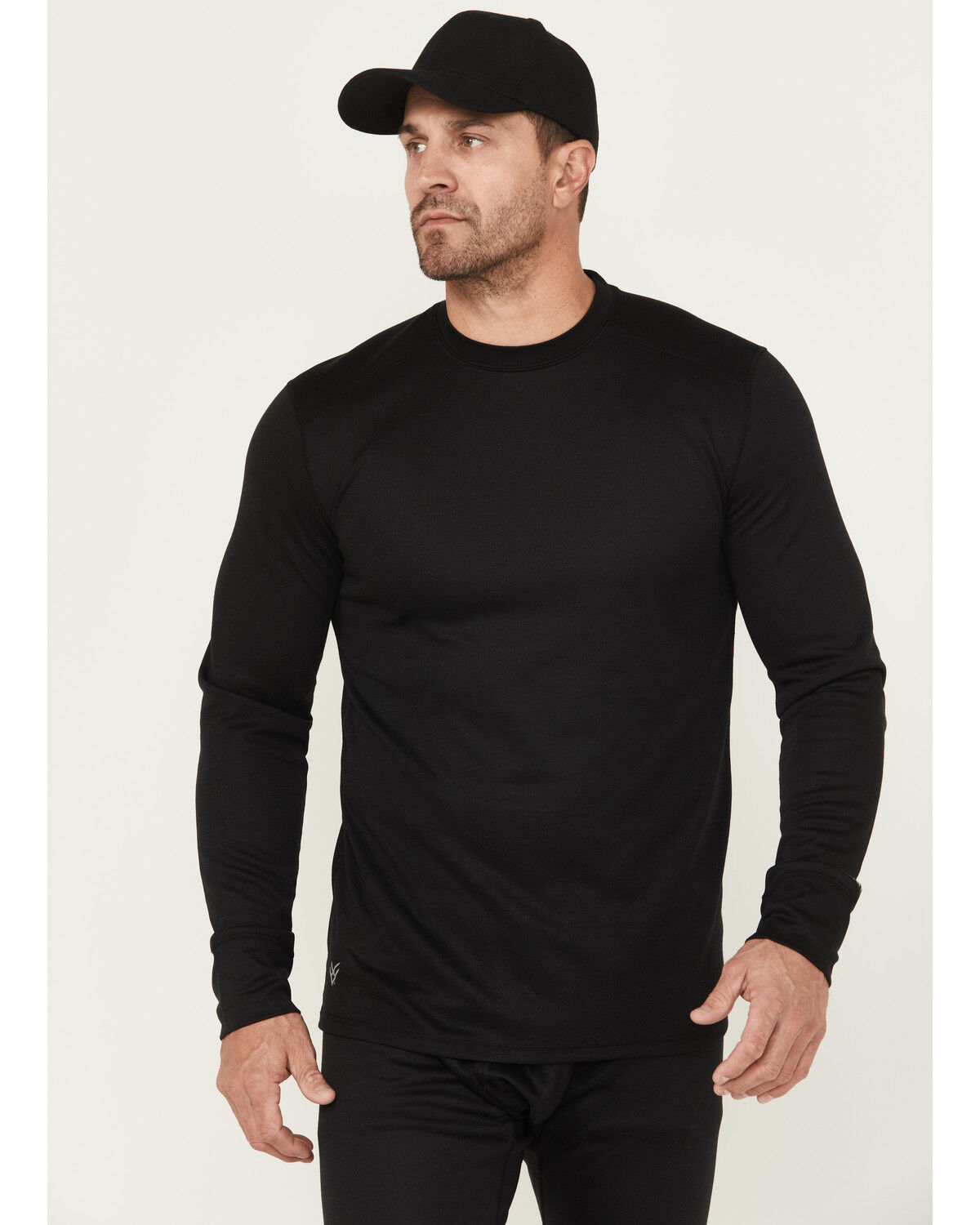Hawx Men's Midweight Baselayer Crew Thermal Work Shirt, Black, hi-res