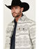 Image #2 - Cinch Men's Southwestern Jacquard Print Shirt Jacket , Blue, hi-res