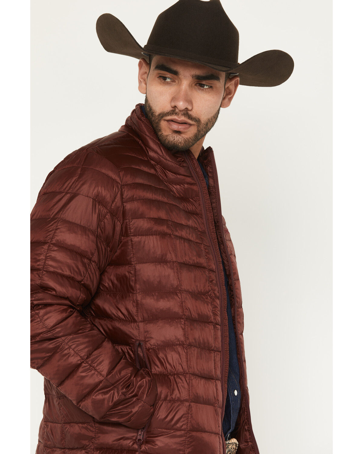 Image #2 - Resistol Men's Cold Bloq Puffer Jacket, Burgundy, hi-res