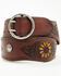 Image #1 - Shyanne Women's Brown Sunflower Tooled Western Belt, Brown, hi-res