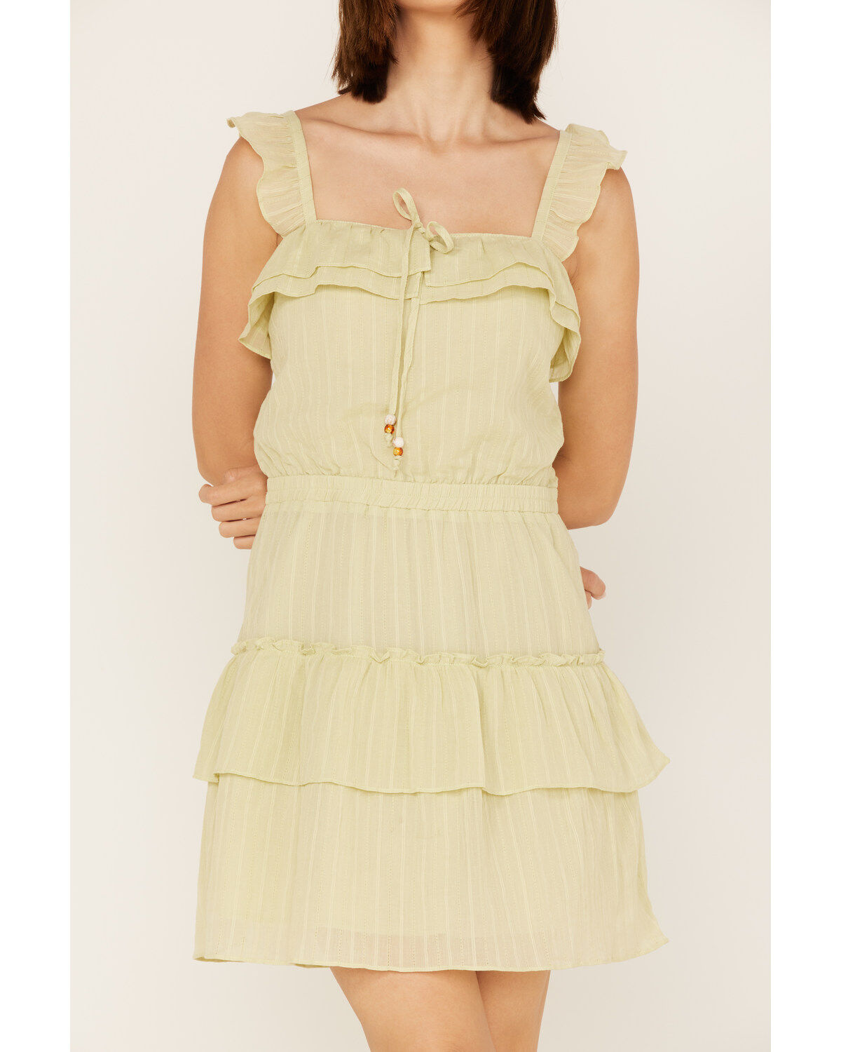 Image #3 - Heartloom Women's Rianne Ruffle Tiered Mini Dress, Green, hi-res